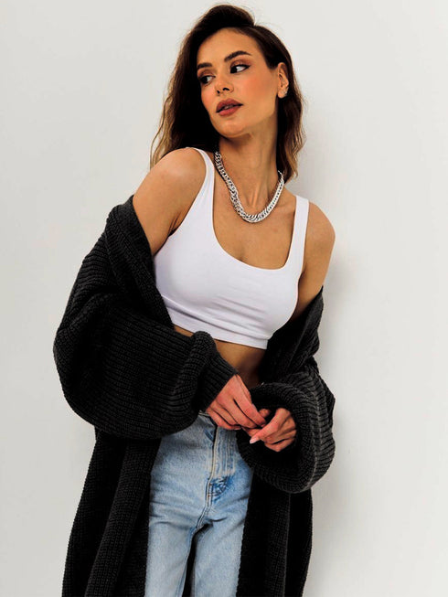 'Kaelis' Full Length Knit Cardigan - Celes Fashion